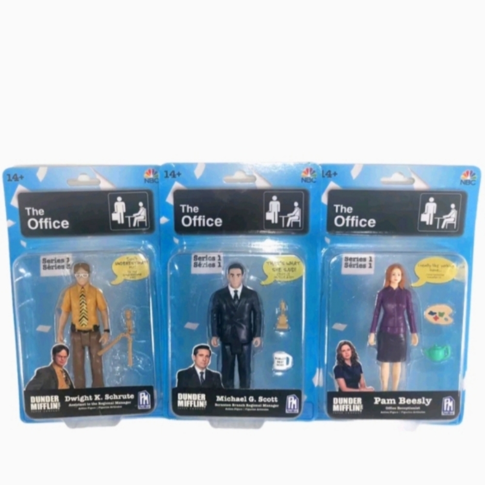 The Office ~ Series 1 Set ~ Action Figures - Michael, Dwight, Pam - Phatmojo